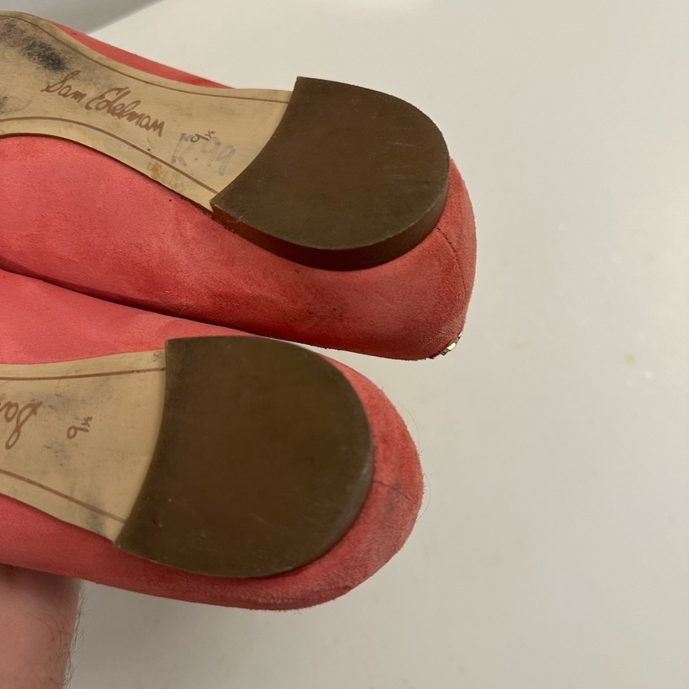SAM EDELMAN Sonja Suede Leather Buckle Flats in Baltic Pink Size 9.5 - Picture 7 of 14